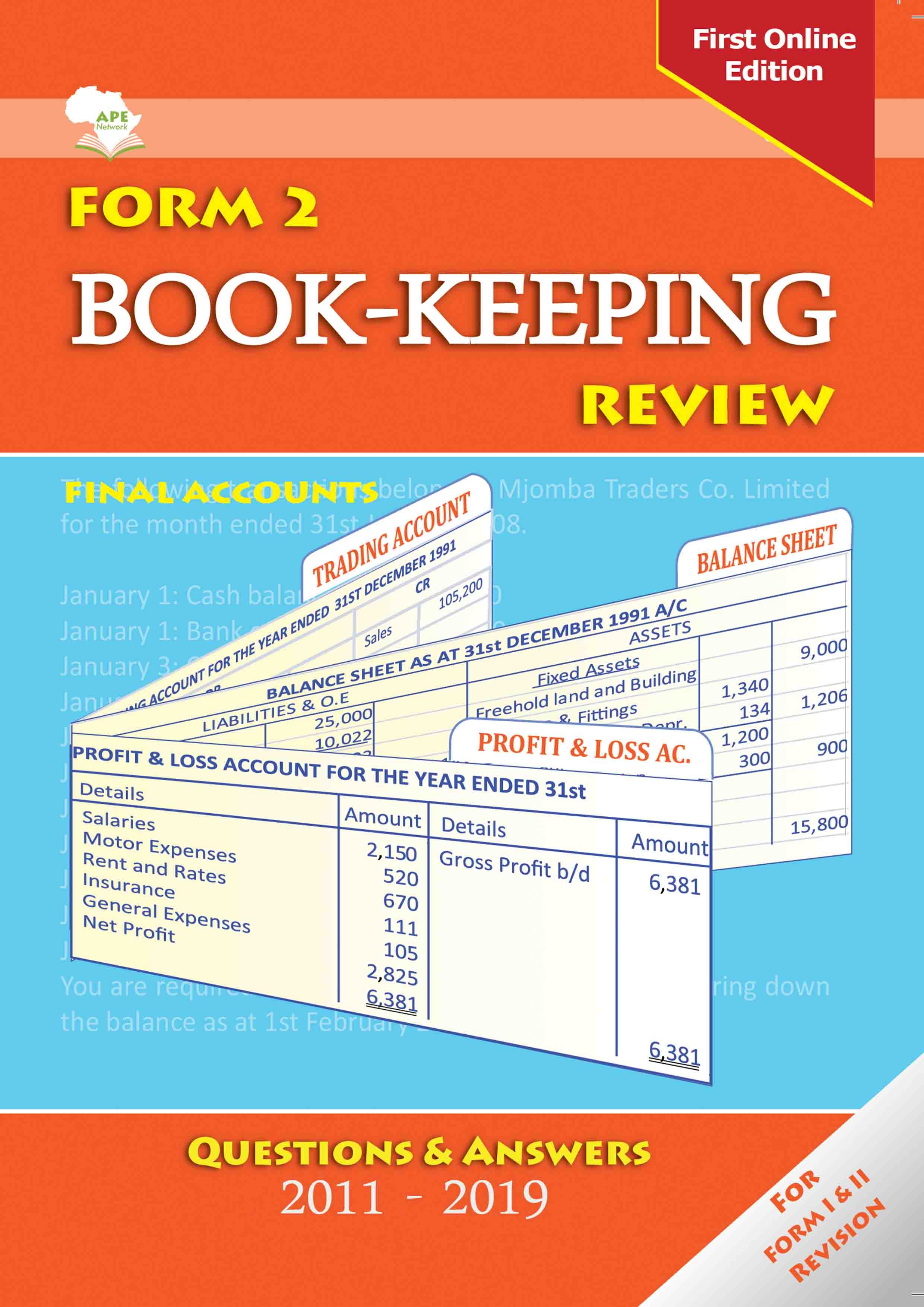 Form Two Book-Keeping Review